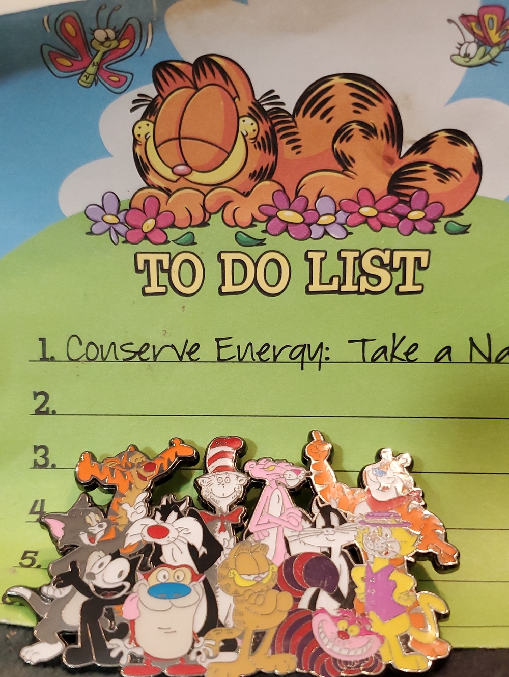 Mixed Cartoon Character Cats Accessory Pin - Pink, Orange, Yellow